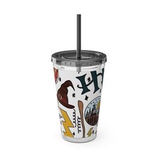 Harry Potter Wizard Doodles Tumbler | 16oz Straw Cup