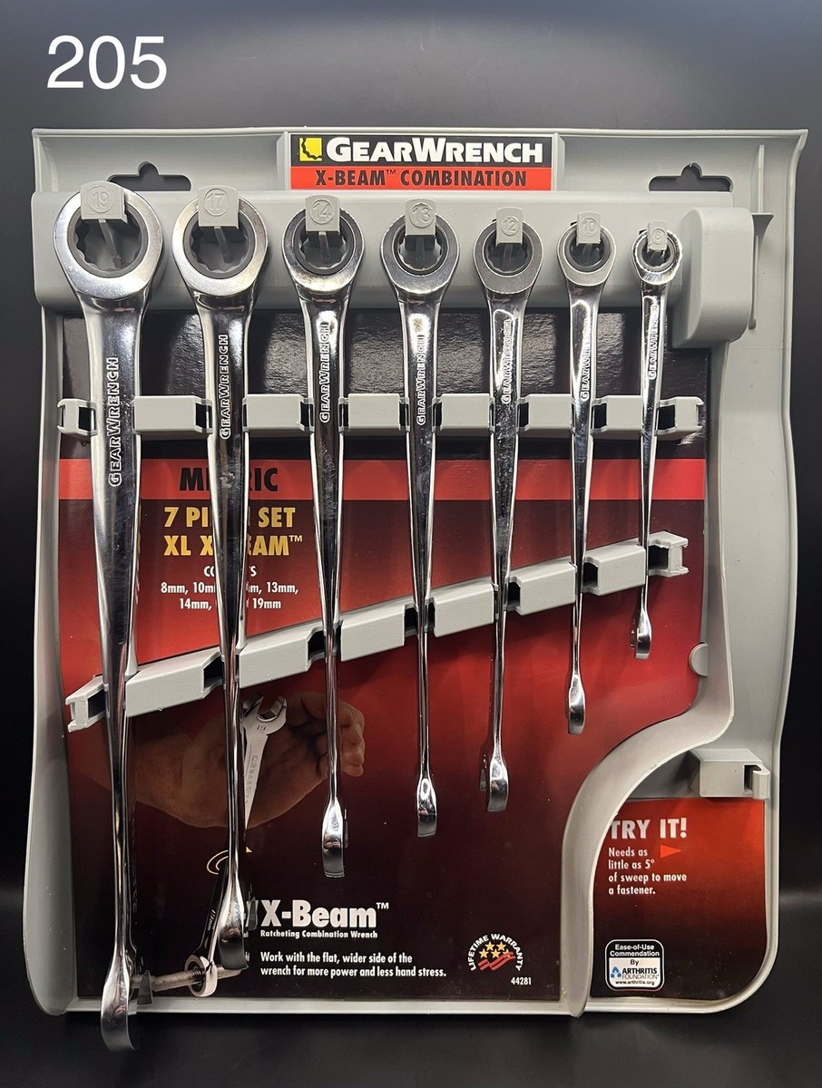 GearWrench X-Beam 7 Piece Ratcheting Combination Wrench Set Metric