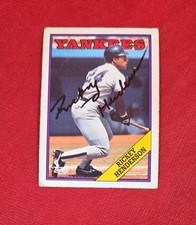 1988 Topps #60 Rickey Henderson Autographed New York Yankees MLB Card 