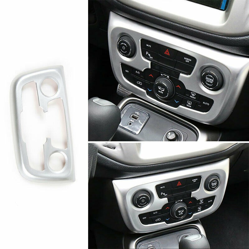 Fit For Jeep Compass 2017-2020 ABS Silver Central Console AC Switch Frame Trim