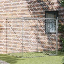 Dog Cage Silver 78.74 x 78.74 x 78.74 in Galvanised Steel