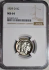 NGC MS-64 1929-D Buffalo Nickel, Radiant Mint Luster w/ Light Peripheral Toning!