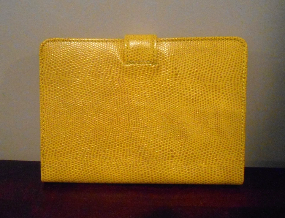 Бумажник для фотографий Raika из лицевой воловьей кожи 4x6 - желтый -новый в коробке - вмещает 40 фотографий - Изображение 3 из 4