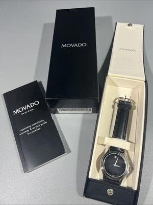 Movado Swiss Museum Quartz St Steel Men's Watch 84-E4-0863 MovadoCase Paperwork - Image 1 of 4