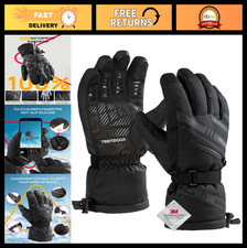 Waterproof Winter Ski Snow Gloves - Insulated Touchscreen, Windproof, Cold Weath