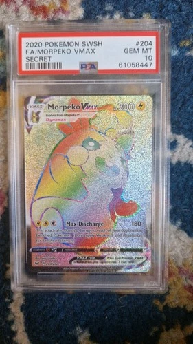 Morpeko VMAX 204/202 Rainbow Secret Rare Pokemon Card PSA 10 Gem Mint