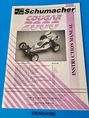 Vintage Schumacher Cougar 2000 Instruction Manual RC Part