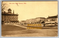 C.1908 RAVENNA, OHIO MAIN STREET ETNA HOUSE HORSE WAGON Postcard P94