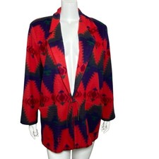 Vintage Jeans Wear Southwestern Aztec Blazer Jacket Womens Size M Made in USA