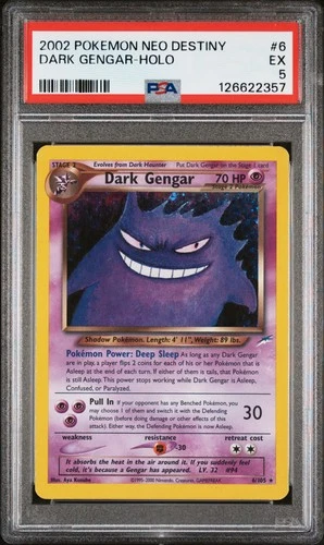 2002 POKEMON NEO DESTINY #6 DARK GENGAR-HOLO PSA 5