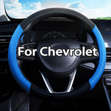 Blackblue 37-38cm15 Car Leather Steering Wheel Cover For Chevrolet Universal Blackblue 37-38cm15 Car Leather Steering Wheel Cover For Chevrolet Universal