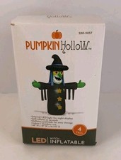 Pumpkin Hollow LED Witch Inflatable 4' Tall- Read