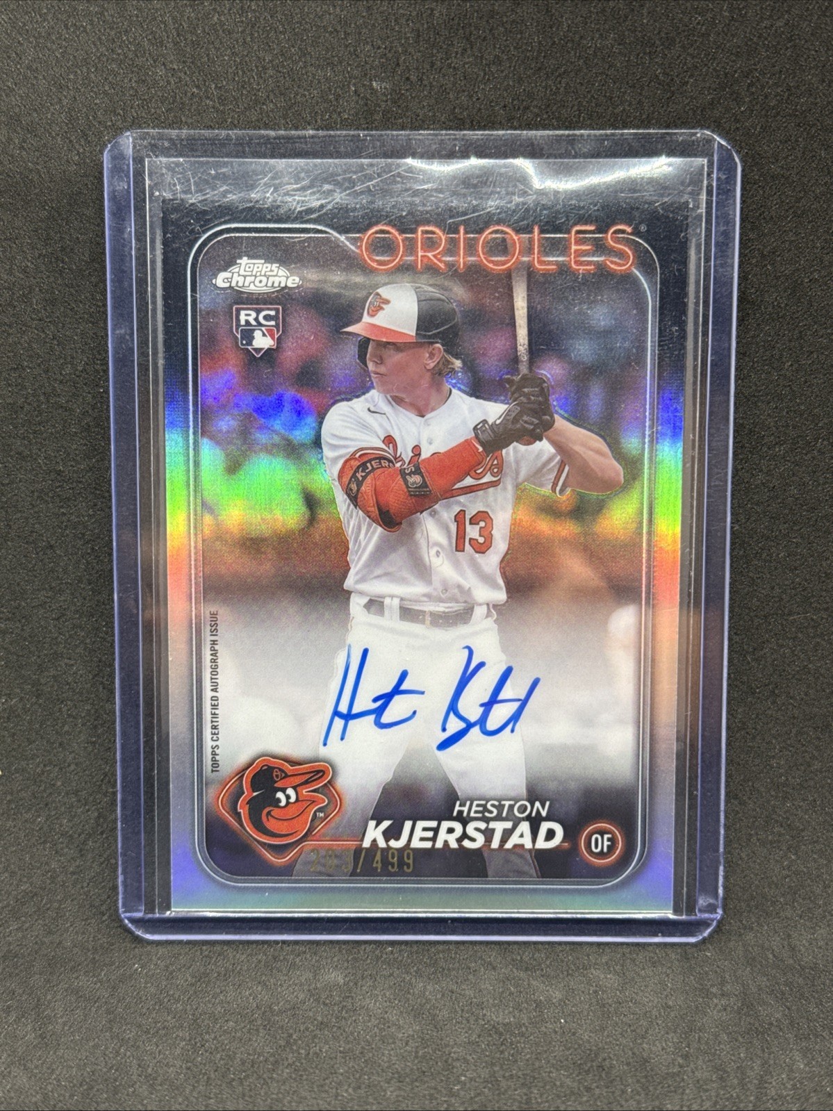 Heston Kjerstad 2024 Topps Chrome Rookie Refractor Auto /499 #RA-HK RC Orioles
