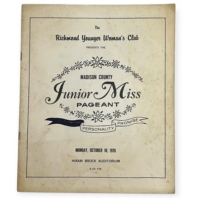 1976 Madison County Junior Miss Pageant Program Richmond KY Vintage Program Book
