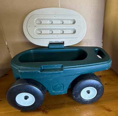 Step2 Garden Cart Utility Wagon Storage Compartment Ergonomic Handle Green Beige