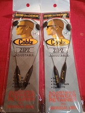 Lot Of 2 Cablz ZIPZ 14" Adjustable Eyewear Retainers W/Universal Ends ZipzC14