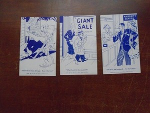 1941 Arcade Exhibit Joke Cards Lot of 3. EX. 84 years old.