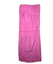 Vintage Rectangle Chiffon Scarf Bright Pink Sheer Made In Japan 44"x16" READ