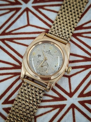 Vintage Rolex 14K Yellow Gold BubbleBack Ovetto 3131 Oyster Perpetual Explorer