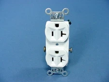 Pass & Seymour CR20-W White 20A Commercial Grade Receptacle Outlet Duplex 125V