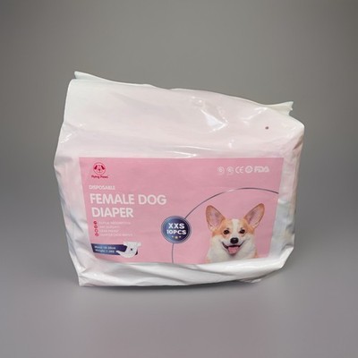 Disposable Female Dog Diapers, Puppy Diapers with Adjustable XXS-10, pink