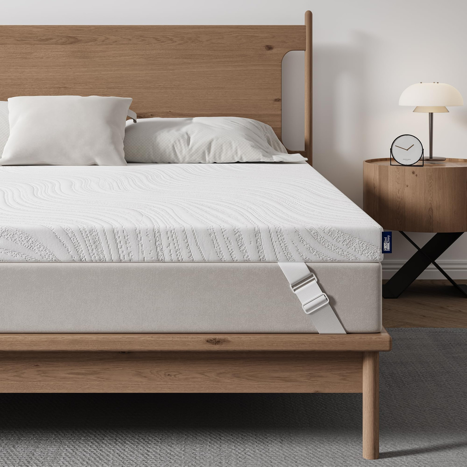 BedStory King Size Memory Foam Mattress Topper 3 Inch - Firm Bed Topper for P...