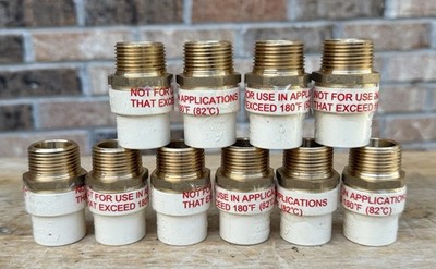 10 Pack ProPlus 3/4'' Male NPT X 3/4'' CPVC Adapter , Lead Free Brass