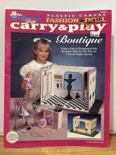 Needlecraft Carry & Play 11.5" Doll Boutique Plastic Canvas Yarn   933730 EUC