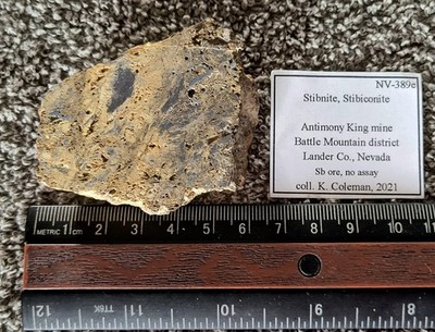 Stibiconite, Stibnite, Antimony King mine, Battle Mountain Dist., Lander Co., NV