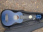 Twisted Wood Blue Acoustic 4-String Ukulele with Gig Bag Musical Instrument