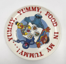 Sesame Street Muppets Child Plate Yummy Food in My Tummy Vintage Peter Pan USA