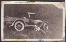 C 1927 Willys-knight Pickup Truck Reclining Man Poses Vernacular Photo C 1927 Willys-knight Pickup Truck Reclining Man Poses Vernacular Photo