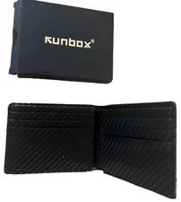 RUNBOX Genuine Leather Slim Wallet for Men RFID Blocking Bifold-New In Gift Box