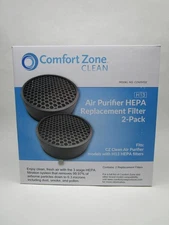 Comfort Zone Clean Air Purifier H13 HEPA Filter CZAPH132 Charcoal 2 Pack NEW
