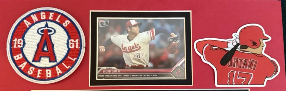 MLB ⚾️ SHOHEI OHTANI PHOTO, CARD, PATCH & STICKER IN 11x14 FRAME - Image 3 of 4