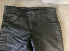 USA Bikers Dream Apparel Black Leather Motorcycle Biker Full Chaps SZ 10/11