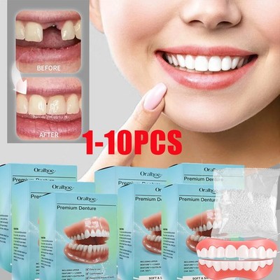 Denture Gum & Mold Kit Moldable False Teeth Veneers Upper Lower for Women Men