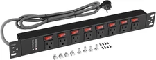 Rack Mount Power Strips,8 Outlet Strips with Individual Switches, PDU Power Stri