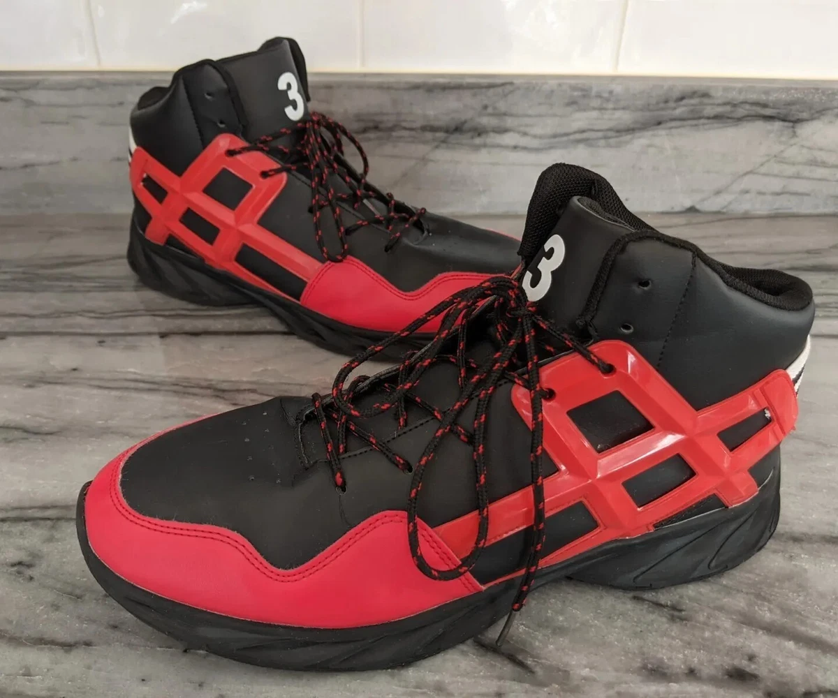 Joomra Men s Lace Up High Top Athletic Inspired Black Red Fashion Shoes 45 US 10