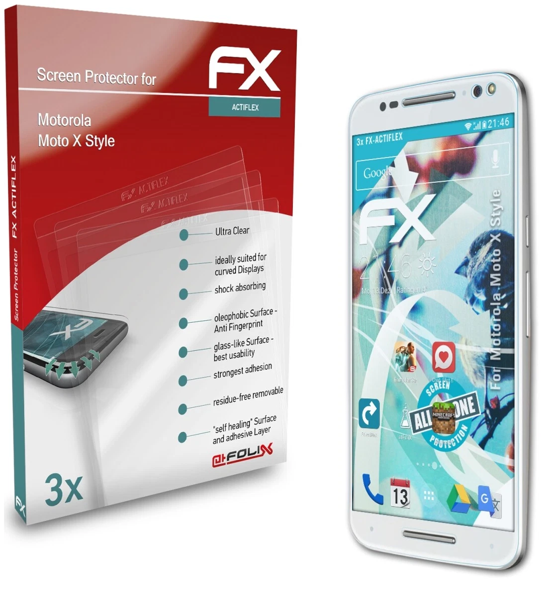 MediaDevil Pellicola Protettiva Opaca Per Motorola Moto X Play (2015) - 2 Pezzi, Anti-Riflesso, Anti-Impronta - Con Kit Applicazione