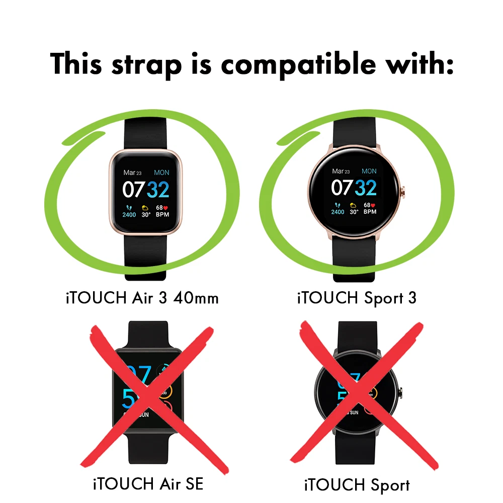 10-PACK Bands Compatible with iTouch Sport 3 Watch Strap Classic Flexible  Colorful Quick Fit Replace…See more 10-PACK Bands Compatible with iTouch