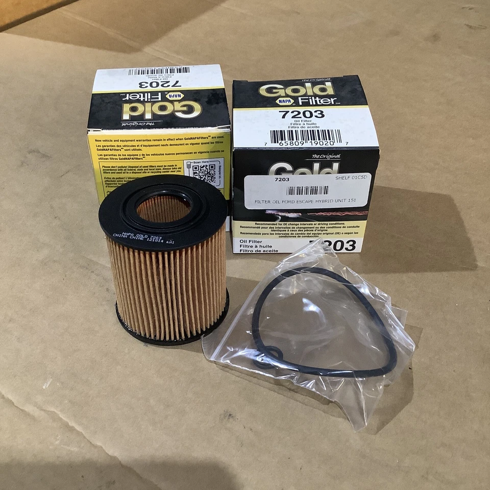 2x Filtro de aceite NAPA 7203 dorado Ford Escape Mazda 3 5 6 7 CX-7 Tribute Mariner Foto 2 de 2