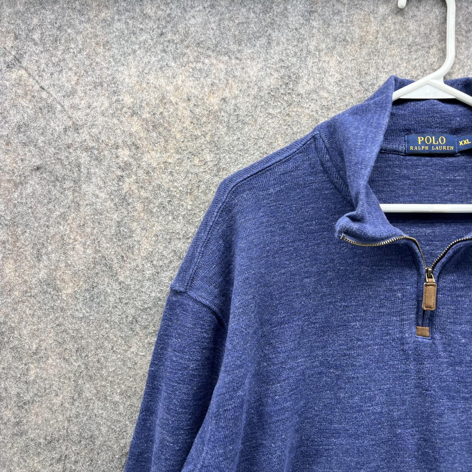 Polo Ralph Lauren Maglione Uomo XXL Felpa Blu Erica Pullover 1 4 Cerniera Pony