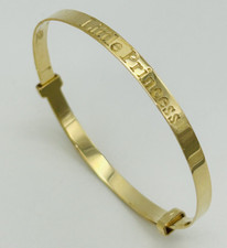 9ct REAL Gold Little Princess Kids Bracelet Baby Bangle Adjustable 2.2gr