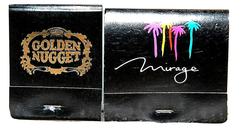 Mirage Hotel Las Vegas Golden Nugget Casino NV Matchbook