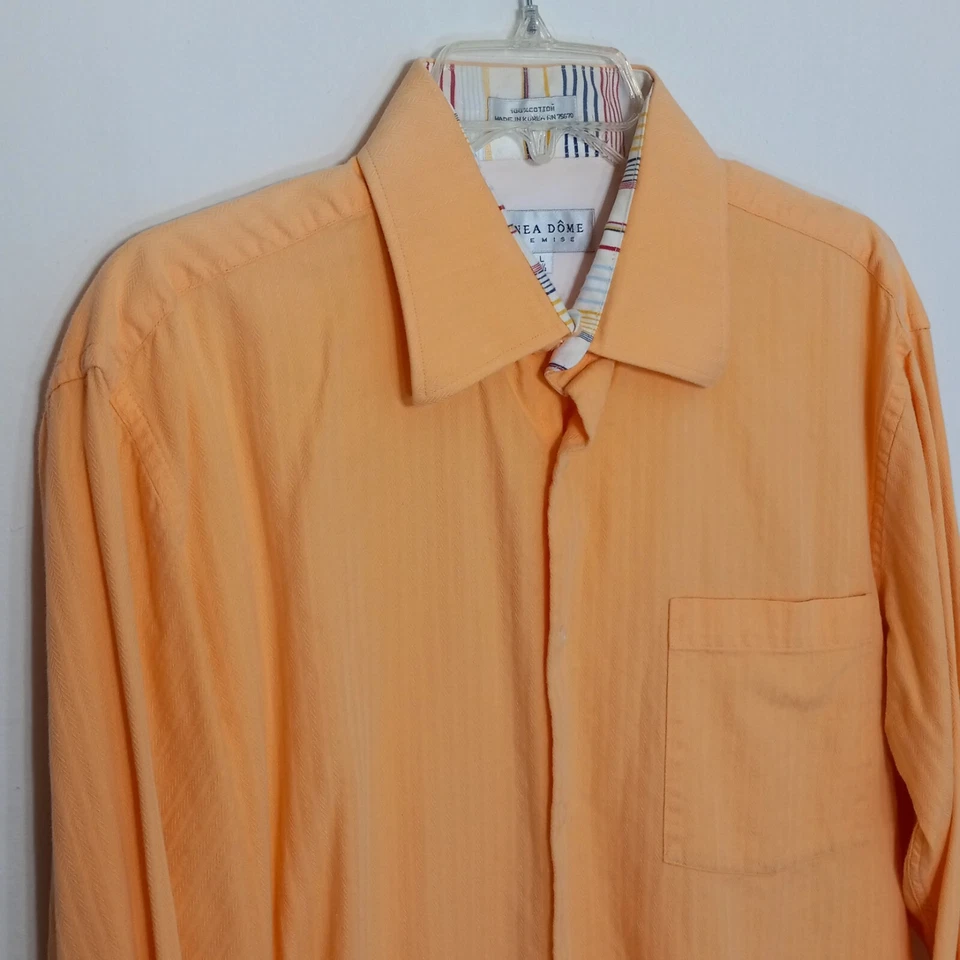 Camisa Linea Dome Para Hombre Grande 16.5 Chemise Puño Abatible Salmón Manga Larga Negocios Foto 3 de 4