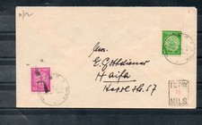 Israel Scott #3 Doar Ivri Single Used as Postage Due on Haifa Cover!!