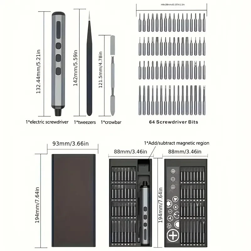 68 In 1 Mini Precision Electric Screwdriver set - Image 4 of 4
