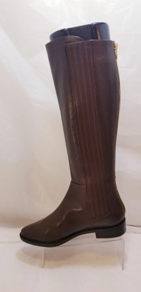 Botas hasta la rodilla Calvin Klein Finley para mujer de seda de vaca de cuero marrón talla 5,5 M / 35,5 Foto 4 de 4