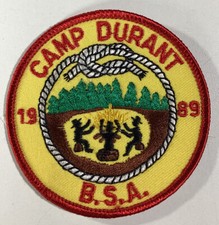 BSA BOY SCOUTS OF AMERICA Patch Vtg 1989 North Carolina Camp Durant Campfire